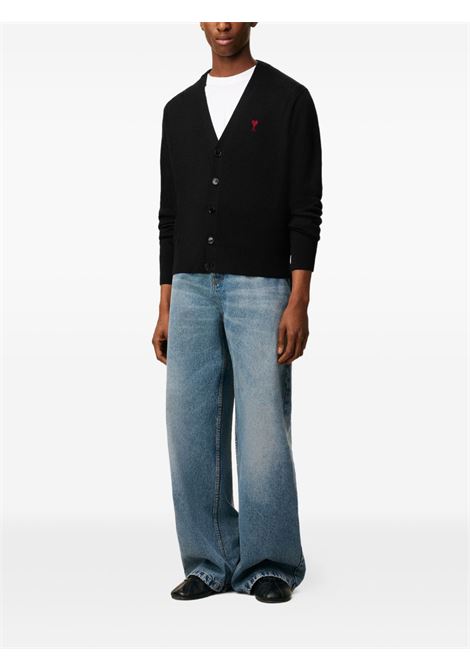 adc cardigan man black AMI PARIS | HKC361.001009